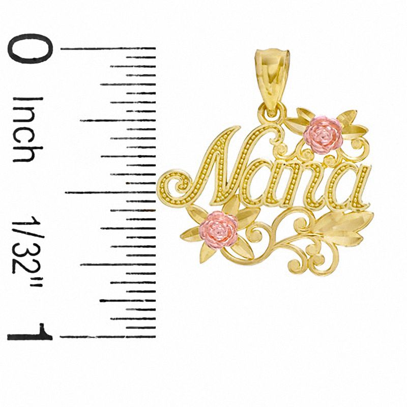 Main Image 2 of "Nana" with Flowers Charm in 10K Two-Tone Gold
