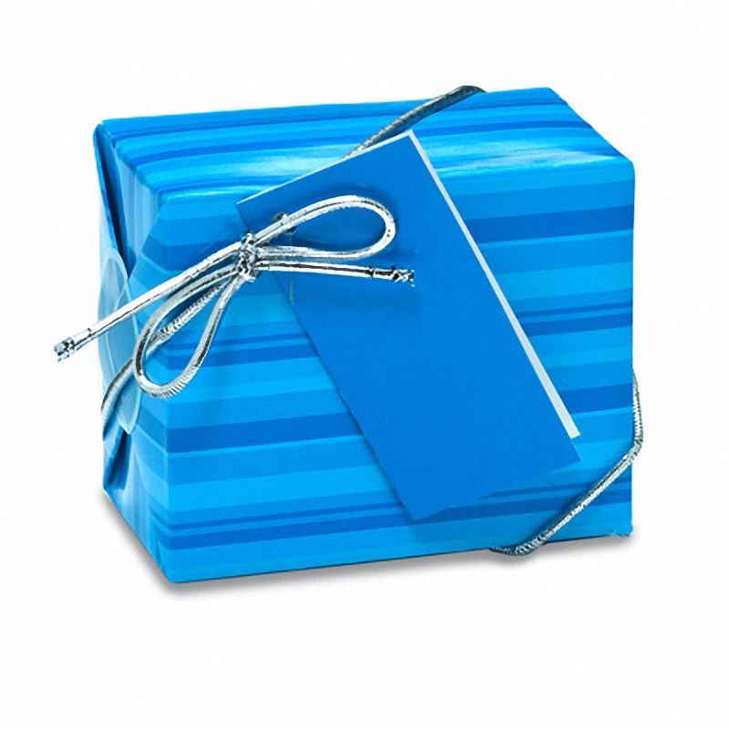 Blue Stripe Gift Wrap Instant Small Square Box