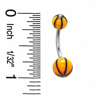 014 Gauge Basketball Curved Barbell in Stainless Steel