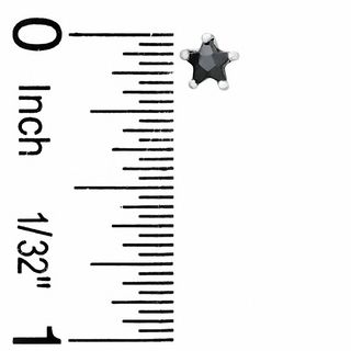 4.5mm Star-Shaped Black Cubic Zirconia Stud Earrings in Sterling Silver