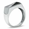 Thumbnail Image 2 of Cubic Zirconia and Onyx Diagonal Ring in Sterling Silver