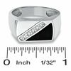 Thumbnail Image 2 of Cubic Zirconia and Onyx Diagonal Ring in Sterling Silver