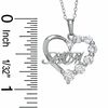 Thumbnail Image 2 of Cubic Zirconia MOM Half Heart Pendant in Sterling Silver