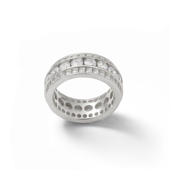 Cubic Zirconia Alternating Band in Sterling Silver