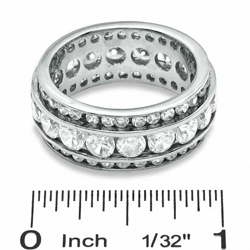 Cubic Zirconia Alternating Band in Sterling Silver