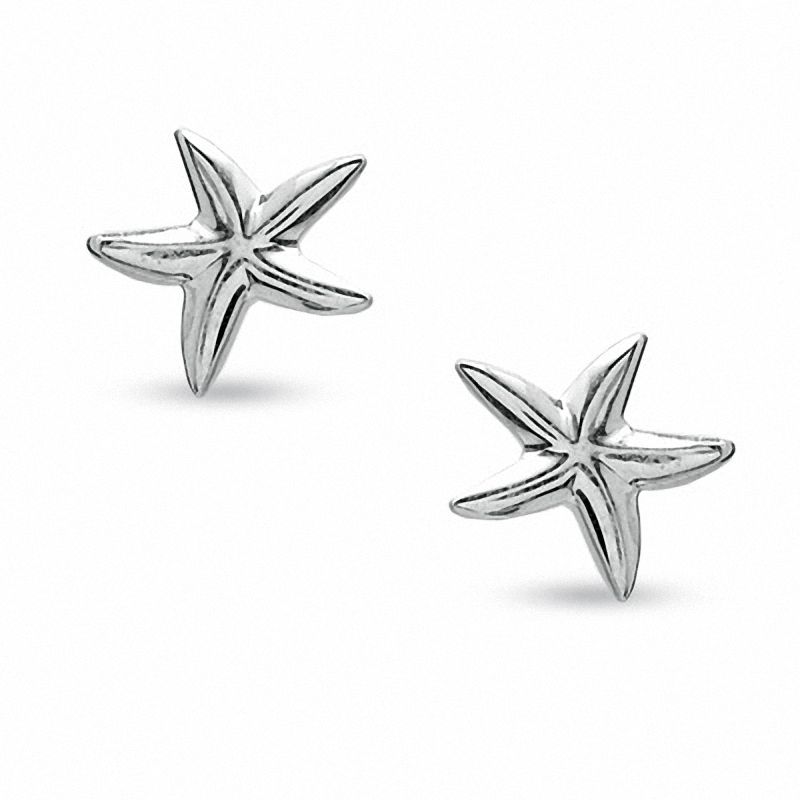 Starfish Stud Earrings in Sterling Silver