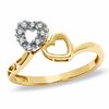 Thumbnail Image 0 of Diamond Accent Bypass Heart Ring in 10K Gold - Size 7