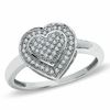 Thumbnail Image 1 of 1/7 CT. T.W. Diamond Double Heart Ring in 10K White Gold - Size 7