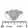 1/7 CT. T.W. Diamond Double Heart Ring in 10K White Gold - Size 7