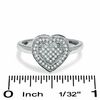 Thumbnail Image 3 of 1/7 CT. T.W. Diamond Double Heart Ring in 10K White Gold - Size 7