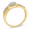 Thumbnail Image 2 of 1/10 CT. T.W. Composite Diamond Tilted Heart Split Shank Ring in 10K Gold