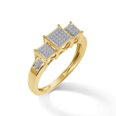 10K Gold 1/15 CT. T.W. Composite Princess Diamond Three Stone Ring