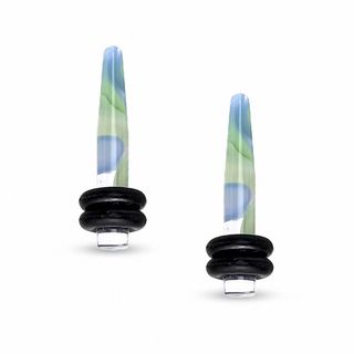 006 Gauge Blue and Green Marble Acrylic Tapers