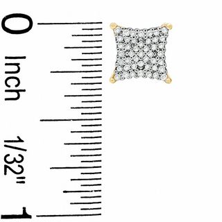 1/5 CT. T.W. Diamond Square Earrings in 10K Gold