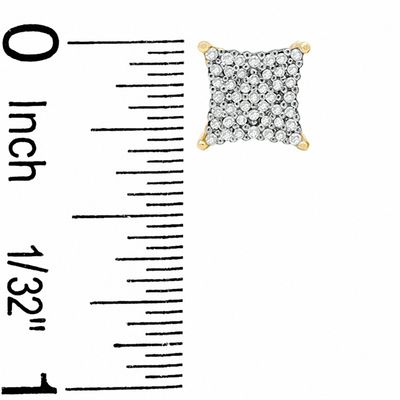 1/5 CT. T.W. Diamond Square Earrings in 10K Gold