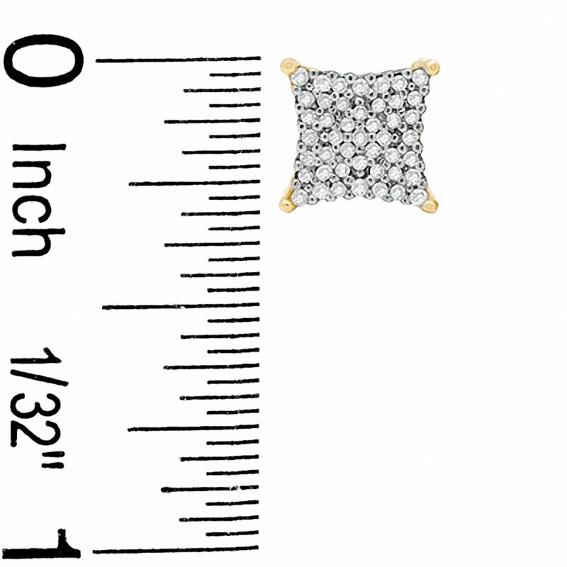 1/5 CT. T.W. Diamond Square Earrings in 10K Gold