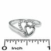 Thumbnail Image 2 of Diamond Accent Heart Fashion Ring in 10K White Gold - Size 7