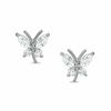 Thumbnail Image 1 of Cubic Zirconia Butterfly Stud Earrings in 10K White Gold