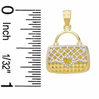 Reversible Purse with Hearts Charm in 10K Two-Tone Gold