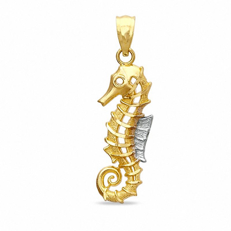 Main Image 1 of Seahorse Charm in 10K Two-Tone Gold