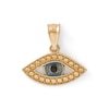 Thumbnail Image 1 of Diamond-Cut Evil Eye with Black Enamel Charm in 10K Solid Gold
