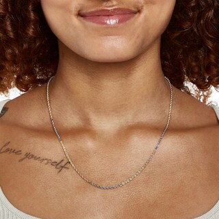 10K Hollow Gold Rope Tri-Tone Chain - 20"