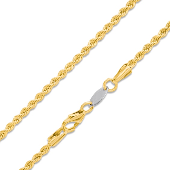 Gauge Diamond-Cut Rope Chain Necklace in 10K Solid Gold Bonded Sterling Silver