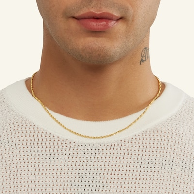 10K Gold Bonded Diamond-Cut Rope Chain - 18"