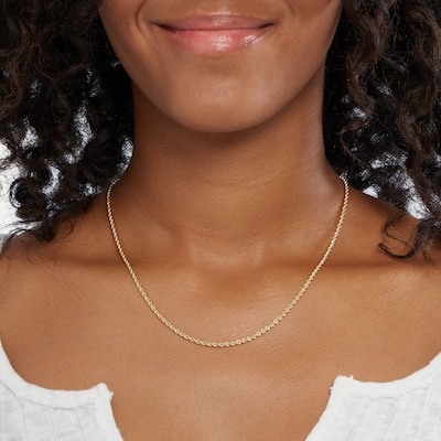 10K Gold Bonded Diamond-Cut Rope Chain - 18"