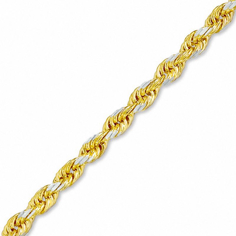 Main Image 1 of 3mm Rope Chain Bracelet in Sterling Silver with 10K Gold Plate - 8&quot;
