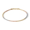 016 Gauge Rope Chain Bracelet in 10K Hollow Tri-Tone Gold - 7"