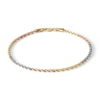 Thumbnail Image 1 of 016 Gauge Rope Chain Bracelet in 10K Hollow Tri-Tone Gold - 7"