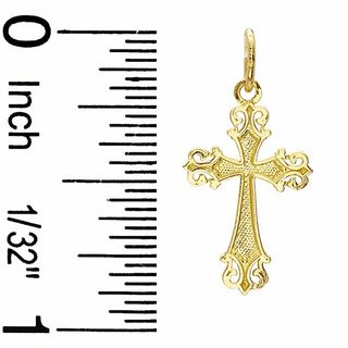 Medium Fancy Diamond-Cut Cross Charm with Open Tips in 10K  Gold
