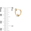 Thumbnail Image 3 of Cubic Zirconia Flower on Hoop Earrings in 10K Gold