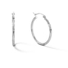 Thumbnail Image 1 of 25mm Triple Diamond-Cut Hoop Earrings in 10K White Gold