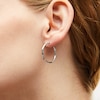 Thumbnail Image 2 of 25mm Triple Diamond-Cut Hoop Earrings in 10K White Gold