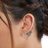 10K White Gold 15mm Diamond-Cut Hoop Earrings