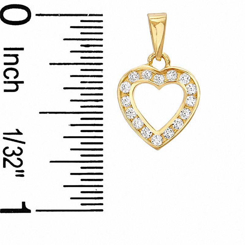 Cubic Zirconia Heart Charm in 10K Gold