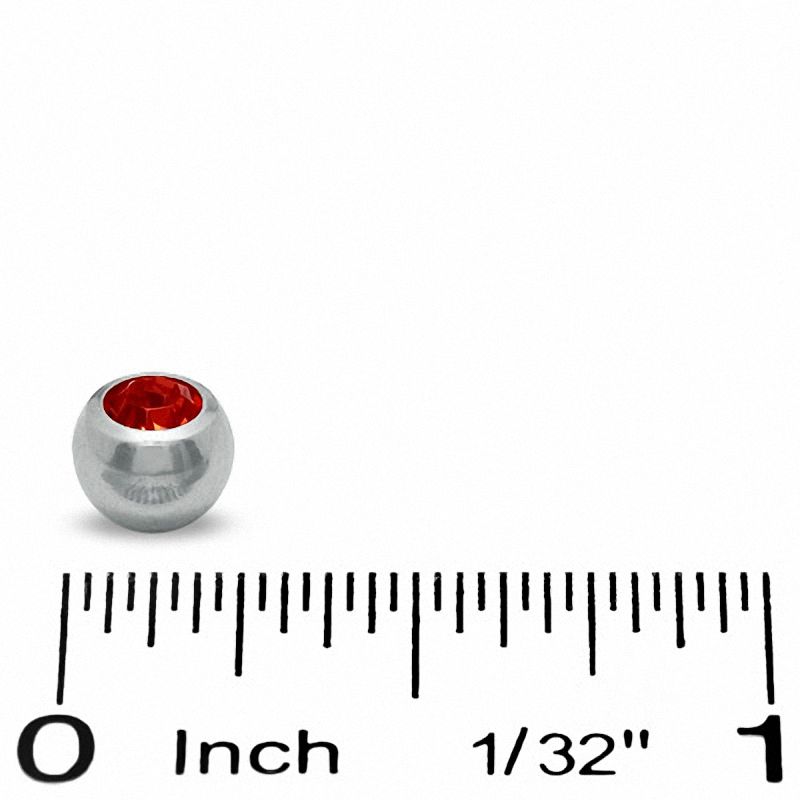 Main Image 2 of 014 Gauge Replacement Balls with Cubic Zirconia in Stainless Steel