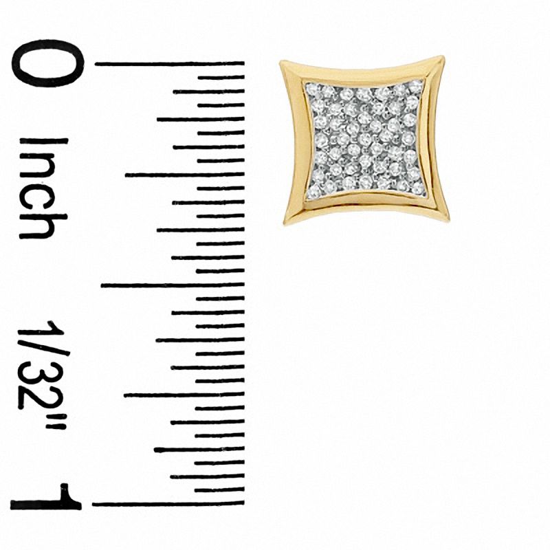 1/5 CT. T.W. Diamond Curved Square Earrings in 10K Gold