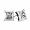 Thumbnail Image 0 of 1/5 CT. T.W. Diamond Curved Square Earrings in 10K White Gold