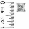 Thumbnail Image 2 of 1/5 CT. T.W. Diamond Curved Square Earrings in 10K White Gold