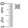 1/10 CT. T.W. Diamond Curved Frame Square Earrings in 10K White Gold