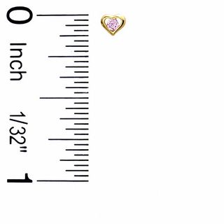 Child's Heart-Shaped Pink Cubic Zirconia Earrings in 10K Gold
