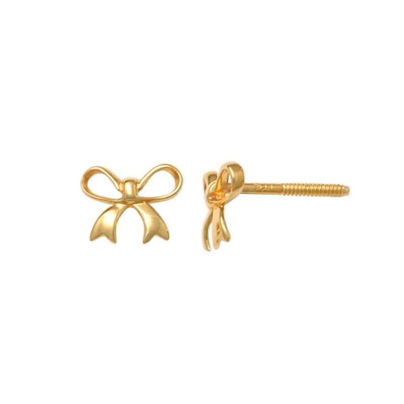 Child's Bow Stud Earrings in 10K Gold