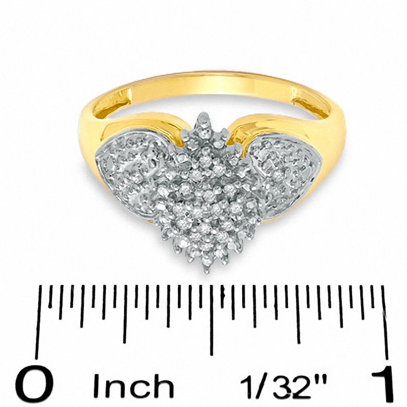 Diamond Accent Marquise Cluster Ring in 18K Gold-Plated Sterling Silver - Size 7