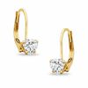 Thumbnail Image 1 of Child's 4mm Heart-Shaped Cubic Zirconia Earrings in 14K Gold