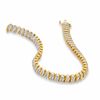 Thumbnail Image 2 of 1/10 CT. T.W. Diamond S Tennis Bracelet in 18K Gold-Plated Sterling Silver - 7.25"