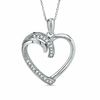 Thumbnail Image 1 of 1/10 CT. T.W. Diamond Heart Pendant in 10K White Gold