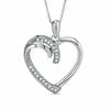 Thumbnail Image 0 of 1/10 CT. T.W. Diamond Heart Pendant in 10K White Gold